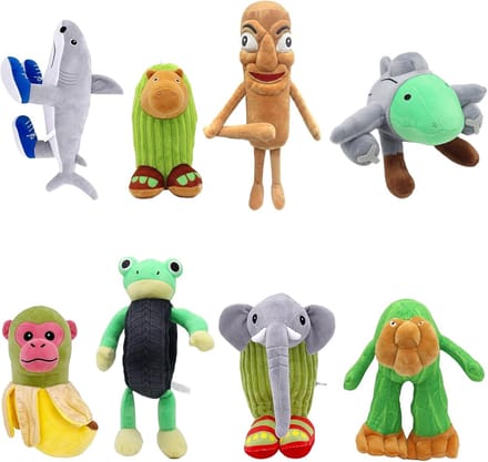 Pluche Karakterset - Knuffels - Cadeau Idee - 8 Delige Set - 6 cm - Groen