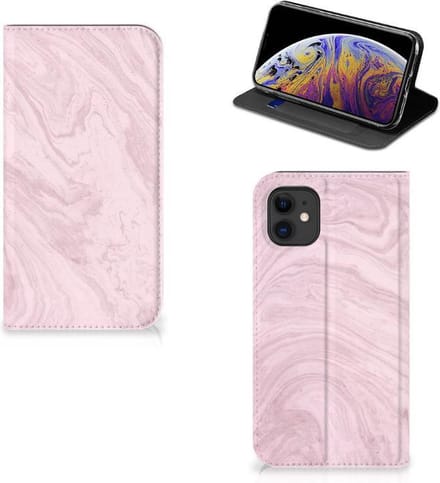Apple iPhone 11 Standcase Marble Pink - Origineel Cadeau Vriendin