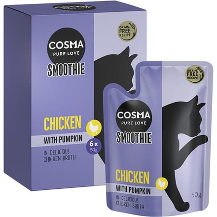 6x50g Cosma Smoothies Kattensnacks Kip met Pompoen