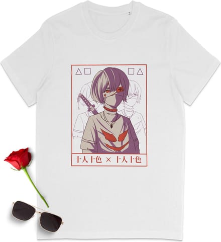 T Shirt Heren en Dames - Japan Anime - Wit - Maat M