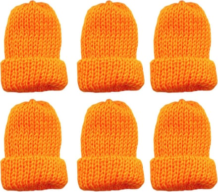 Set van 6 kleurrijke gebreide eierwarmers voor ontbijt