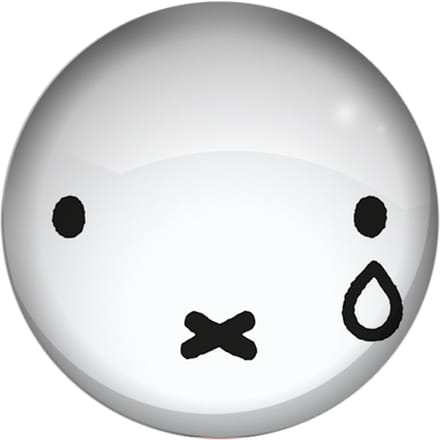Koelkastmagneet - Glasmagneet Nijntjes Snoet - Rond Wit - Traan - 3cm
