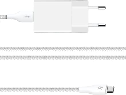 Usb stekker + usb C kabel 2 meter - Gsm lader - Telefoon oplader - Oplader A57, A56, A55, A36, A35, A26, A25, A23, A17 5G, Tab A11+, Tab A11, Tab A9+, Tab A9, Tab A8 10.5