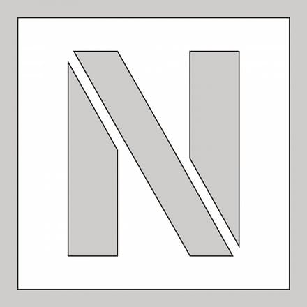 Spuitsjabloon letter N - dibond 500 x 500 mm