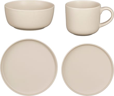 Mica Decorations Ozzu Serviesset 4 Persoons - Steengoed - Taupe