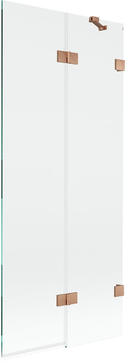 Mexen Lunar badwand 2-vleugelig rechts 80 x 150 , transparant, geborsteld koper - 897-080-100-65-00-P