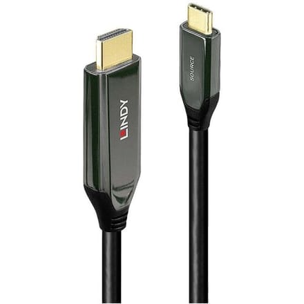 LINDY 43367 HDMI-kabel USB-C Adapterkabel USB-C stekker, HDMI-A-stekker 1.00 m Zwart 8K UHD