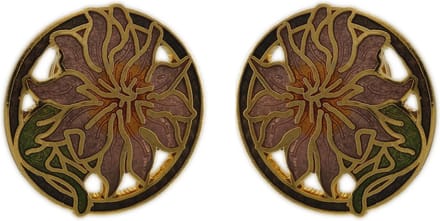 Behave - Oorclips dames - bloemmotief - paars - 2 cm