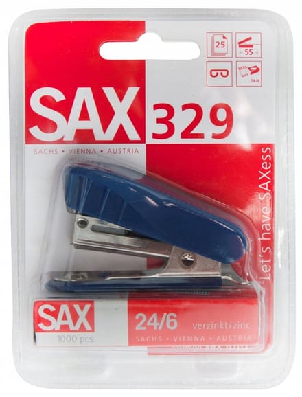 SAX 329 Nietmachine Blauw met nietjes - Capaciteit 20 vel