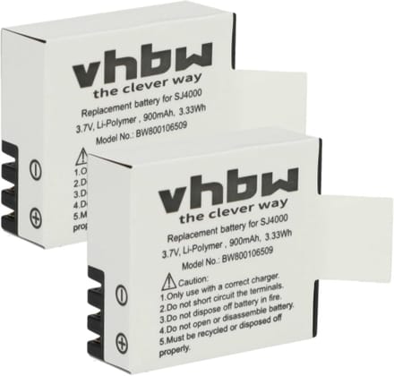 Reserve Batterij Set - Camera Energie - Video Opnames - Met Informatiechip - 900 mAh