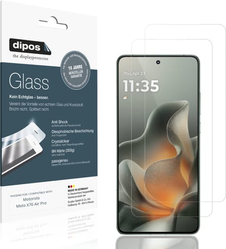 dipos – 2x Pantserfolie geschikt voor Motorola Moto X70 Air Pro | 9H Screenprotector