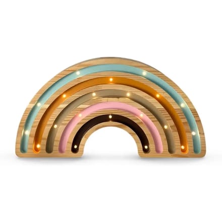 Handgemaakte lamp Peekaboo Rainbow Wood