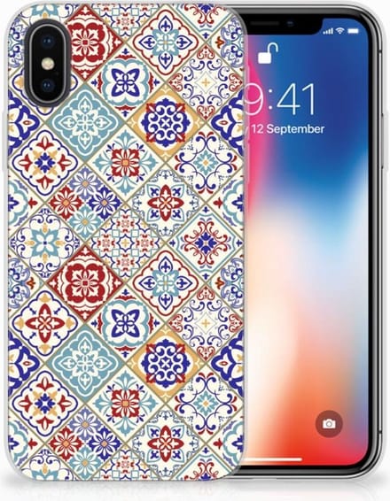 Apple iPhone X | Xs TPU Siliconen Hoesje Tiles Color