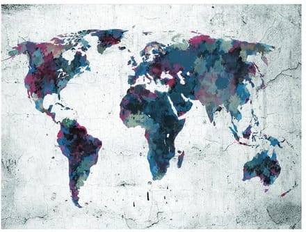 Fotobehang - World map on the wall.