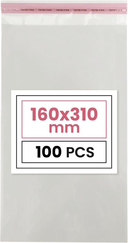Plastic zakjes met plakstrim - 16x31 cm - transparant - 100 zakken