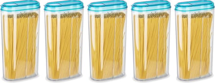Plasticforte Voedselcontainer strooibus - 5x - blauw - 2350 ml - kunststof - voorraadpotten