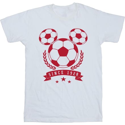 Disney Jongens Mickey Voetbalhoofd T-Shirt (Wit)