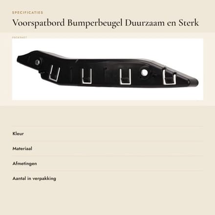 Voorspatbord Bumperbeugel - Duurzaam en Sterk - Voor Y-model