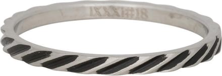 iXXXi Vulring 2mm Slanting stripes ring Mat ZIlverkleurig - maat 20