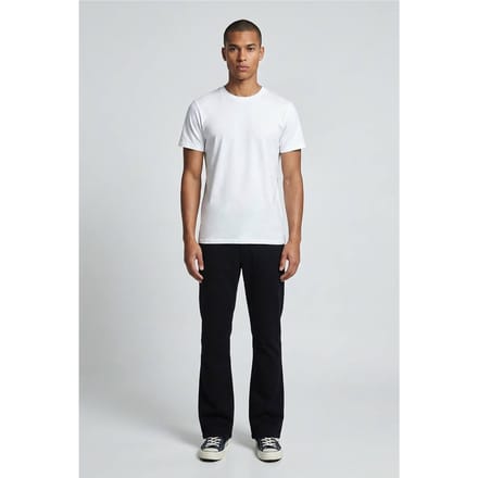 Slim Flare Broek Met Half & Half Tailleband In Gewassen Twill | Black | Size Medium