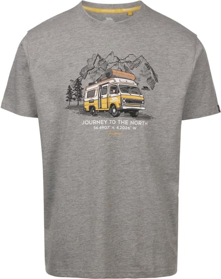 Trespass T-Shirt Tokso Casual Printed Tshirt Grey Marl-S