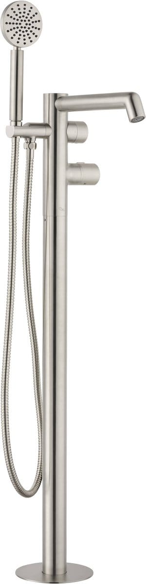 Ben Engraved Line thermostatische vrijstaande badkraan met gravering RVS-look