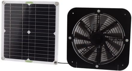 Dubbele Zonneventilator Set, Waterdicht & Draagbaar, Rond Raammodel, Geschikt voor Camping, Kas & Kippenhok