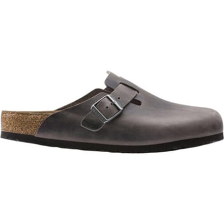 Klompen BIRKENSTOCK Boston Soft Footbed Oiled Leather Iron Grey