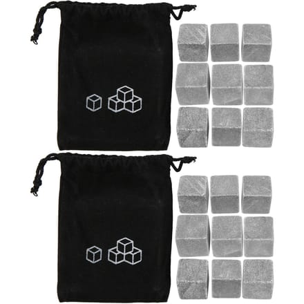 2Set 9 stuks/set Whiskey Stenen Sipping IJsblokjes Koeler Herbruikbare Wijn Dranken Koeler Stenen gray