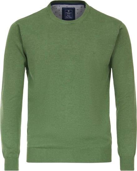 Redmond heren trui katoen - O-hals - groen (middeldik)