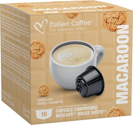 Italian Coffee - Macaron (Witte chocolade en Amaretto)  - 16x stuks - Dolce Gusto compatibel