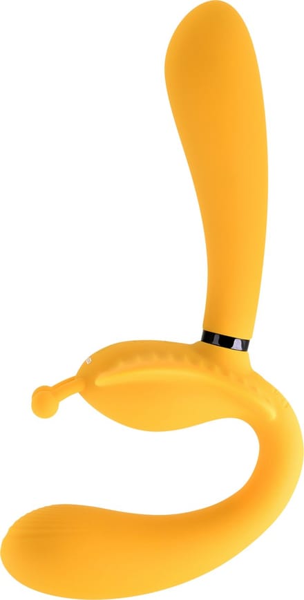 The Monarch Strapless Strap On Vibrator - Geel