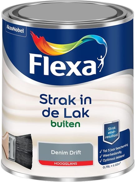 Flexa - Strak In De Lak Buitenlak Hoogglans - Denim Drift - Mengverf - 750 Ml