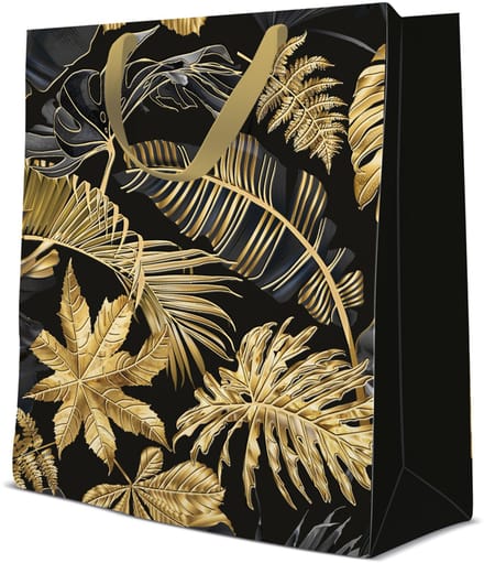 Cadeautas - Gold Leaves Large 26,5x33,5x13cm