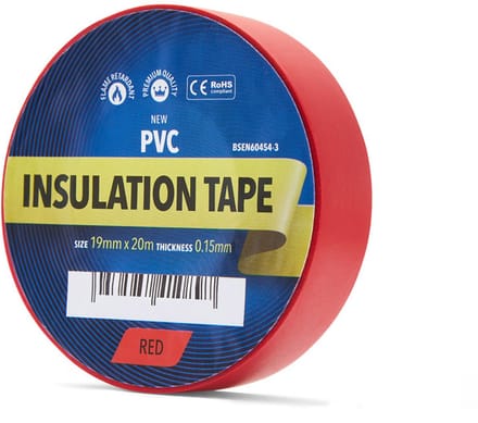 YellowBand Premium PVC Isolatietape 19mm x 20m Rood