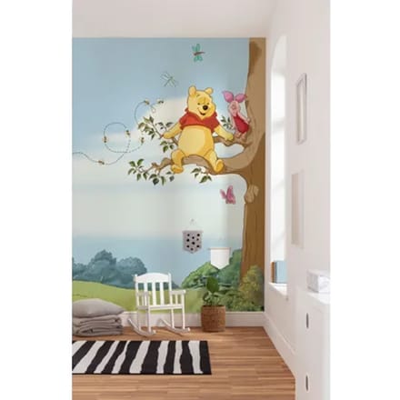 Komar Papierfotobehang Winnie De Pooh Boom - Blauw - 2,54m X 184cm
