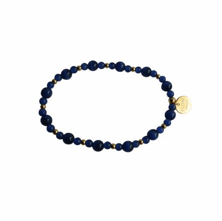 FlowJewels - armband - staal - cats eye - elastisch - goudkleurig - handgemaakt