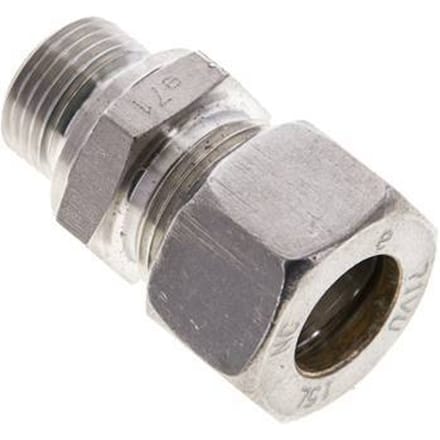 15L & M18x1.5 RVS Rechte Knelfitting Buitendraad 315bar FKM ISO 8434-1