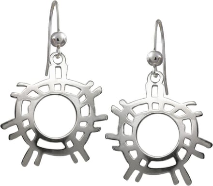 Oorbellen, hang, Zilveren zon