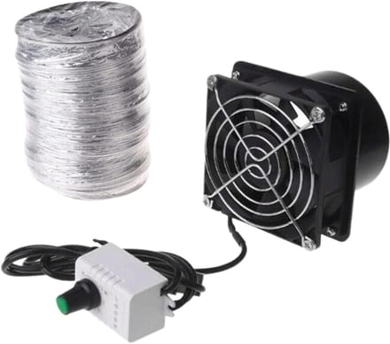 Luchtafzuiger - Ventilator - Luchtkwaliteit Verbeteren - Instelbare Snelheid - 8x8x6.5cm - Zwart