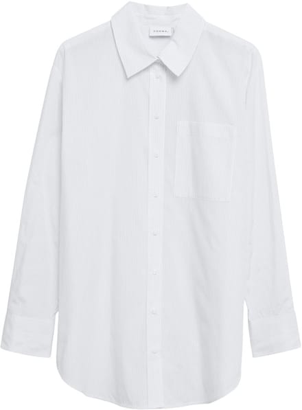 Gestreept popeline blouse met lange mouwen voor dames COMMA