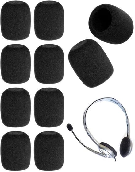 Microfoonmuts 10 Stuks - Microfoamschuim - Windscherm - Bescherming tegen Stof/Spatwater - Milieuvriendelijk Materiaal - Goede Elasticiteit - Microfoonscherm