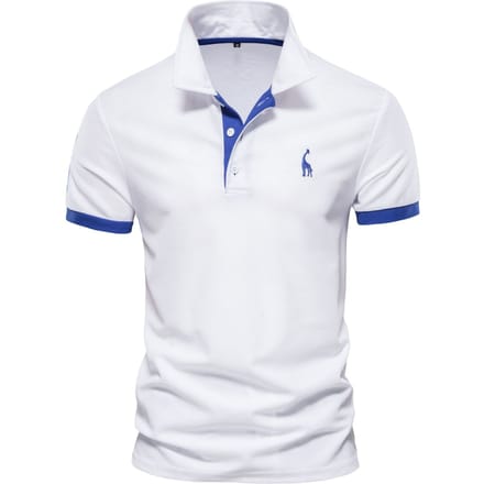 Heren Poloshirt met Borduurwerk van Herten Korte Mouw Judy Mesh Revers T-shirt Plenty L gray