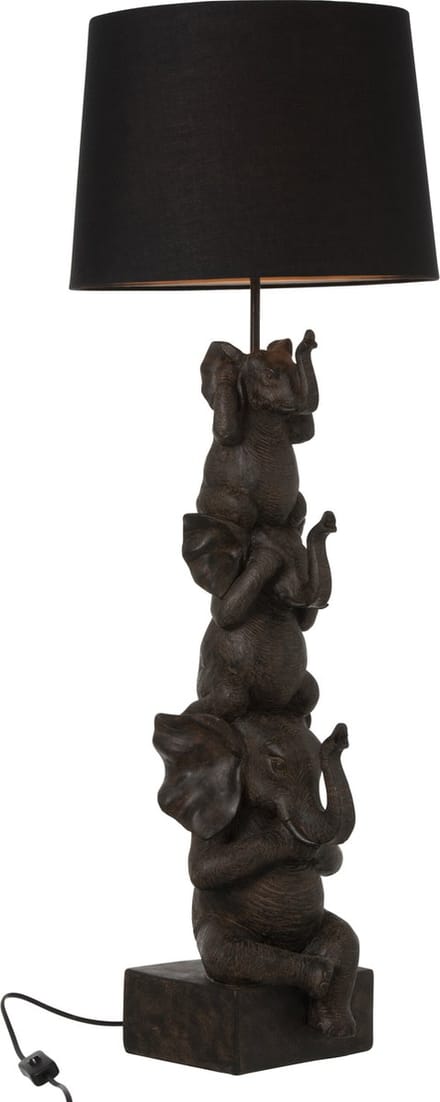 J-Line lamp 3 Olifanten - polyresin - bruin