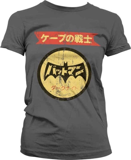 DC Comics Batman Dames Tshirt -M- Japanese Retro Logo Grijs