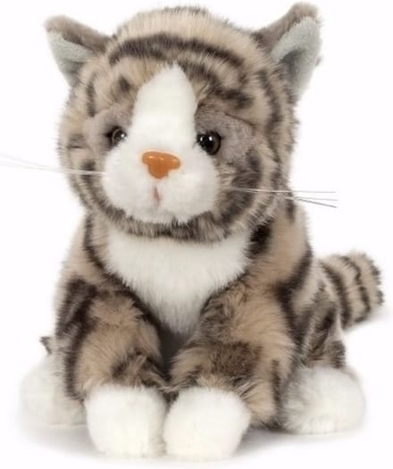 Semo kat knuffel - Cyperse kat - grijs - 16 cm - huisdieren - pluche poes