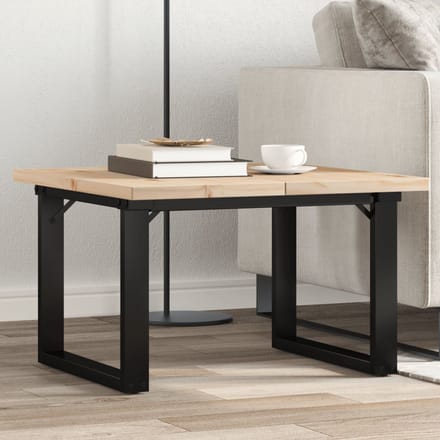vidaXL - Salontafel - O-frame - 70x70x40,5 - cm - grenenhout - en - staal