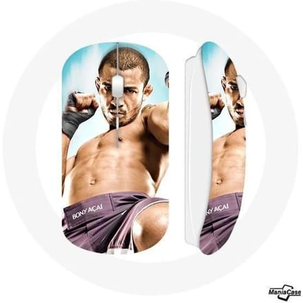 Souris Sans Fil - MANIACASE - Jose Aldo - Clé USB Wifi - Compatible Mac et PC - Couleur Blanc