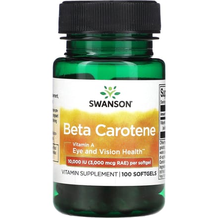 Bètacaroteen, 10.000 IE (3.000 mcg RAE), 100 Softgels