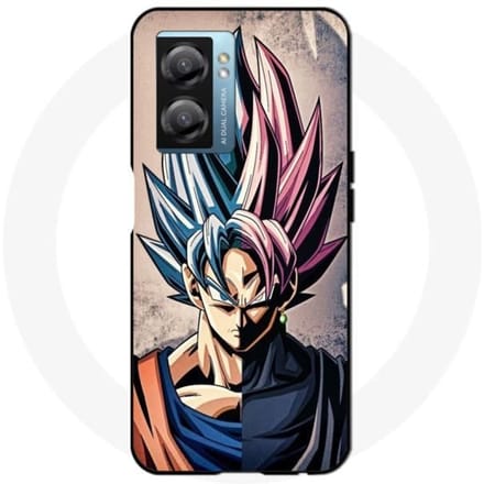 Hoesje - Maniacase - Oppo A77 5G - Dragon Ball Z - Goku SSJ - Flexibel Zwart